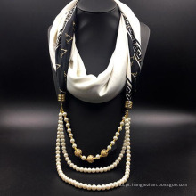 China mais novo design cachecol colar de jóias decorativas lenço infinito com miçangas